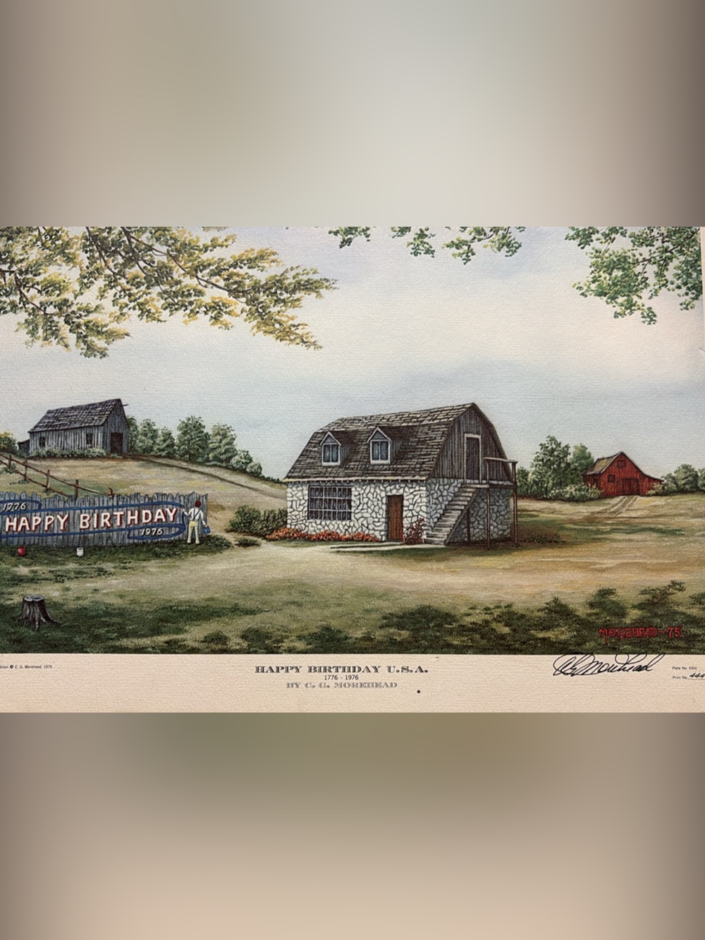 Happy Birthday U.S.A. CG Morehead Bicentennial Art Print